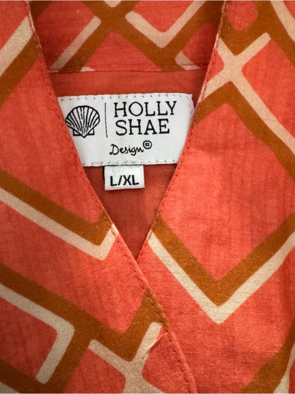 Holly Shae Catherine Orange Button-Front Maxi Dress with Tie Waist L/XL - Picture 3 of 6